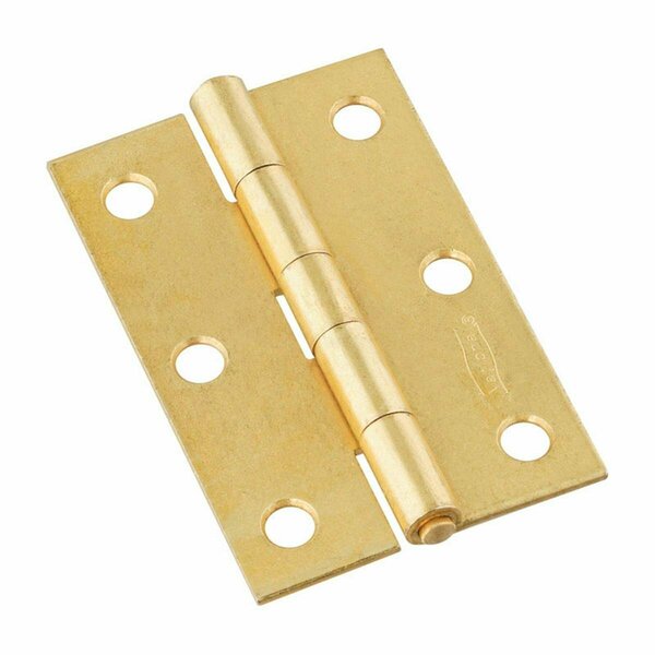 Homecare Products 3 in. Steel Brass Non-Removable Pin Door Hinges - Brass - 3in. HO3302558